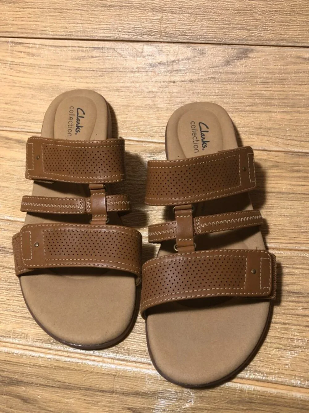 Clarks collection women brown slip on sandals, 11